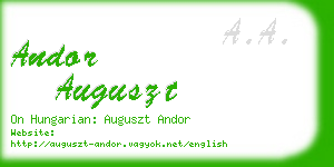 andor auguszt business card